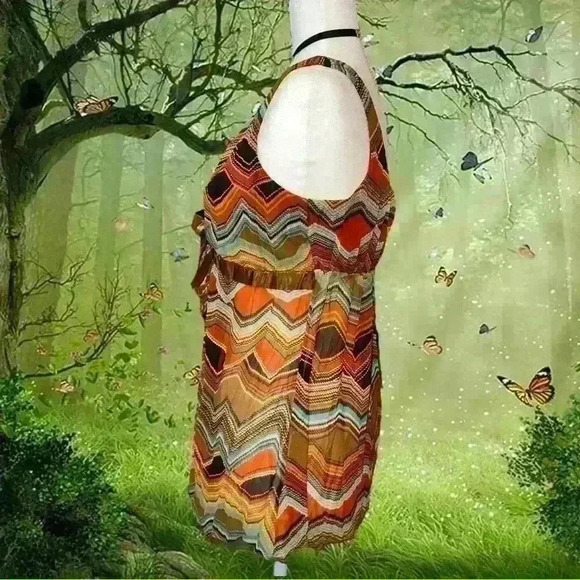 Y2k 90s Twenty One Abstract Brown Blouse - Picture 7 of 7